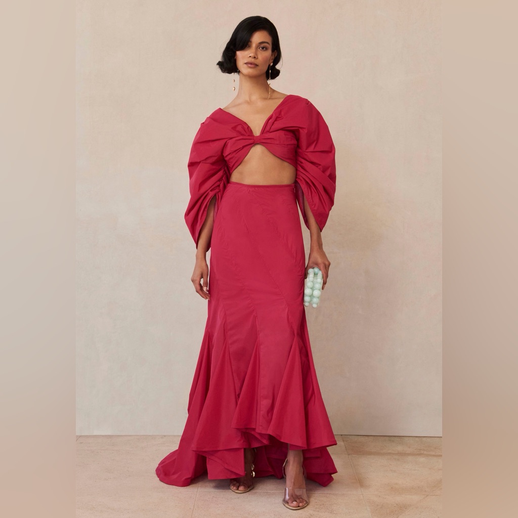 Cult Gaia Statement Red Cutout Maxi Dress